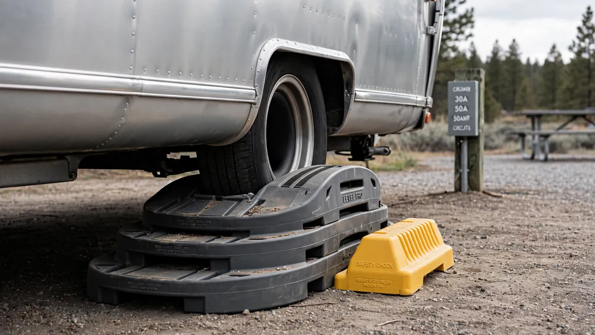 Leveling blocks & wheel chocks